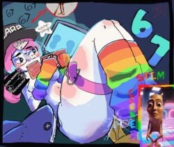 67 adhd arm_warmers armwear autism blush brainrot character colorful distracted_sex female female_focus female_only iphone leg_warmers legs_up legwear mango meme on_back on_phone pale-skinned_female pale_skin phone pink_hair rainbow roblox roblox_avatar robloxian stimulation tagme tralalero_tralala tung_tung_tung_sahur video white_skinned_female