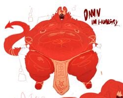 anthro balls belly big_belly furry male male_only nathyness overweight penis protogen solo solo_male sweat sweating