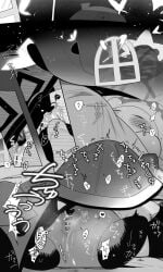black_and_white comic comic_page cunnilingus kirby kirby_(series) morpho_knight nintendo pussy pussy_juice sleeping waddling_head