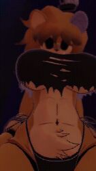 1girls 3d 3d_animation animated breasts chest_tuft female five_nights_at_freddy's furry golden_freddy_(fnaf) huge_breasts looking_at_viewer nightmare_waifu pasties pov ripped_clothing shaking_breasts solo tagme type_0 type_0_(cryptiacurves) type_0_(fn:rearousal) vrchat
