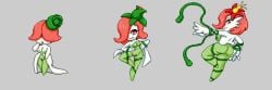 anthro areola ass breasts deccu_(artist) female game_freak gardevoir kirlia nintendo nude oc pixel_art plant pokemon pokemon_(species) pokemon_luster ralts red_eyes red_hair white_body