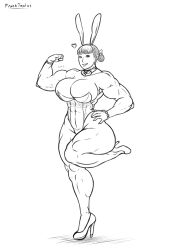 1girls big_breasts bobs breasts buff bunny_girl bunnygirl easter flex franktonius heels high_heels muscle muscle_girl muscles muscular muscular_female oc original original_character solo strong strong_woman thick_thighs