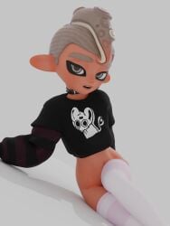 3d 3d_model agent_8_(side_order) agent_8_(splatoon) ass big_ears big_eyes chiseled_body clothing collar cute eye_contact eyebrows femboy feminine_male grey_hair hand_on_floor hi_res high_resolution highres hips horny horny_male laying laying_on_side legwear long_sleeves long_socks looking_at_viewer lredfox0 male medium_hair necklace nintendo octoling on_floor partially_clothed perfect_body pose posing pretty_boy seductive seductive_look sexy sexy_figure sexy_look shadow shirt silver_eyes silver_hair simple_background slim_waist splatoon splatoon_(series) splatoon_3 splatoon_3:_side_order tentacle tentacle_hair thick_thighs thighs topwear white_background wide_hips wo262_(3d_model_style)
