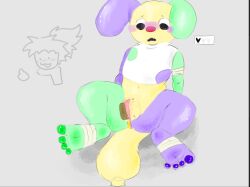 asshole balloon_animal bandages blush cuntboy cuntboy/male dandy's_world dandys_world feet food food_in_pussy food_play intersex looey_(dandy's_world) male male_only pawpads pussy sharp_teeth shiny