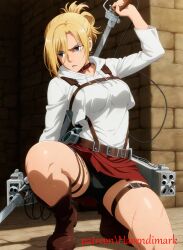 ai ai-created ai_art ai_generated annie_leonhardt aoi_nagisa_(artist) attack attack_on_titan female shingeki_no_kyojin solo