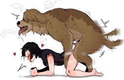 all_fours bodily_fluids bottomwear canid canine canine_on_human canis clothed clothing doggy_style domestic_dog dripping duo eyebrows feet female female_on_feral femsub feral feral_on_female feral_on_human feral_penetrating feral_penetrating_human hi_res human human_female human_on_feral human_penetrated imminent_impregnation kingdom_hearts looking_pleasured male male/female mammal mrchuuni passionate penetration raised_eyebrow saliva saliva_drip size_difference skirt square_enix submissive_human sweat sweaty_legs sweaty_thighs tongue tongue_out xion zoophilia