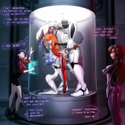 2girls asuka_langley_sohryu big_penis blue_hair brown_hair containment_tube deep_penetration drooling english_text experiment interspecies male mari_illustrious_makinami mass_production_eva misato_katsuragi moaning monster mrfreye24 neon_genesis_evangelion onomatopoeia oral oral_sex penis plugsuit purple_hair rape raped_by_monster red_hair rei_ayanami robot_penetrating robot_penetrating_human saliva saliva_trail size_difference stomach_bulge torn_clothes