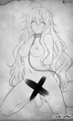 1girl 1girls ahoge arm_behind_back arms_behind_back big_boobs big_breasts breasts_apart busty busty_female busty_girl censored censored_genitalia censored_pussy censored_vagina chained chains completely_naked completely_naked_female completely_nude completely_nude_female darkseether dies_irae exposed fully_naked fully_nude hand_behind_back hands_behind_back inframammary_fold large_boobs large_breasts lean_figure marie_(dies_irae) naked naked_female naked_woman narrow_waist nude nude_female nudity slender_body slender_waist slim_female slim_waist topless topless_female