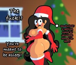 1girls christmas_clothing english english_text female latina peru peruvian peruvian_female rexon02 tagme the_sand_witch_(rexon02)