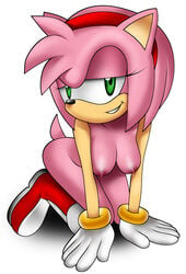 amy_rose anthro breasts female female_only fur hedgehog looking_at_viewer nipples sega solo sonic_(series) squinty003