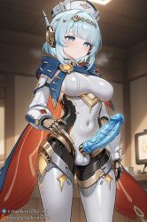 1futa ai_generated android balls blue_eyes blue_hair boosty_username breasts female futa_only futanari genshin_impact hair_ornament hand_on_hip hoyoverse ineffa_(genshin_impact) intersex kirill782 light_skin looking_at_viewer medium_breasts penis robot_girl solo stable_diffusion standing telegram_username watermark