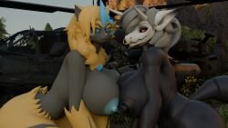 aggron aurora_(nbanoob) big_breasts breasts cleavage female huge_breasts nikto_ghost nipples pokemon pokemon_(species) tagme thick_thighs wide_hips zeraora