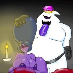 1:1 1boy1girl belt big_breasts big_butt big_penis crown female hellen_gravely king king_boo looping_animation luigi's_mansion luigi's_mansion_3 male male/female mario_(series) nintendo overweight_male penis_in_pussy purple_body purple_tongue royalty sex sex_from_behind sound_effects straight straight_sex tagme tongue video white_body zesszoss2