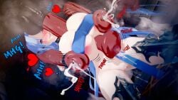 3d 3d_(artwork) almost_naked alsace_(azur_lane) azur_lane balls_on_face blue_hair blush breasts_bigger_than_head breasts_squeezed_together cum cum_drip cum_string ejaculation ejaculation_between_breasts grey_eyes happy horse_penis horsecock huge_breasts interspecies koikatsu love luminous_axis massive_breasts paizuri paizuri_under_clothes squeezing_breasts wide_hips zoophilia