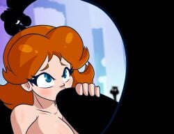 artlaccer_(artist) blowjob blue_eyes fellatio goomba light_skin luigi mario_(series) orange_hair princess_daisy shadow super_mario_bros._wonder upper_body