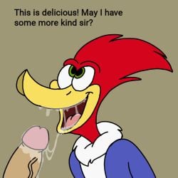 bird blowjob furry green_eyes human penis saliva saliva_drip saliva_on_penis saliva_on_tongue saliva_string spanky15 woodpecker woody_woodpecker