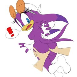 anthro areola ass ass_grab avian big_ass bird breasts clothing color disembodied_hand erect_nipples female hand_on_ass nipples plain_background purple_feathers ravnic seth65 socks sonic_(series) sonic_riders swallow wave_the_swallow