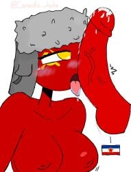 big_breasts big_penis breasts countryhumans drooling penis red_body red_penis soviet_union_(countryhumans) tagme tongue_out ushanka xx.canada.xx xx.canada.xx_style yellow_eyes yugoslavia_(countryhumans)