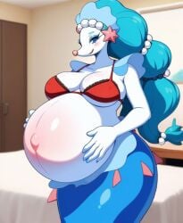 ai_generated cinder-ace-burn female female_only pokemon pokemon_(species) pregnant primarina