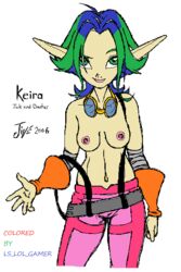 1girls blue_hair breasts female jak_and_daxter keira_hagai solo