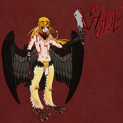 blood cleaver feathers humanoid kill lammergeier male_only meat monster nightmare nude penis vonderdevil vulture wings