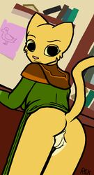 anthro anus feline female fur furry katia_managan khajiit looking_at_viewer necklace prequel presenting pussy rek robe the_elder_scrolls video_games wizard_robe