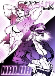 breasts color dairoku_tenma extreme_muscles female highres huge_breasts large_breasts muscle nwa