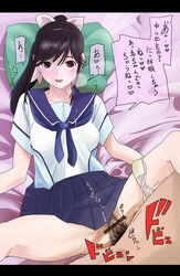 artist_request censored cum cum_on_clothes female highres human love_plus male panties panties_around_leg pussy sailor sailor_uniform sex stain straight takane_manaka tiger_ito underwear vaginal_penetration