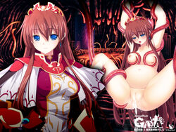 1girls clothing cum dualtail miria_erifard nipples nude pregnant tentacles venus_blood venusblood_-gaia- wallpaper