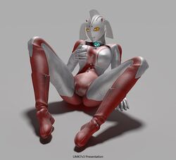 3d alien alien_girl breast_fondling fondling_breast heroineism mother_of_ultra solo solo_female spread_legs tagme ultraman_(franchise) umk