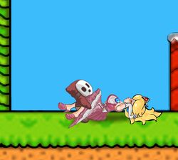 animated interspecies mario_(series) nintendo princess_peach shy_guy stevie_1derp super_mario_bros._2