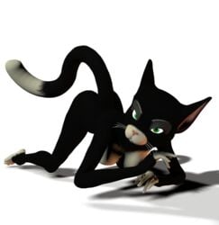 3d anthro black_fur bolt_(film) breasts cat color disney exposed_breasts feline female female_only fur furry furry_breasts mittens mittens_(bolt) solo transparent_background unrealfox white_fur