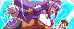 big_breasts blush dark-skinned_female layer mega_man mega_man_x mega_man_x_dive noburockman robot tagme underboob