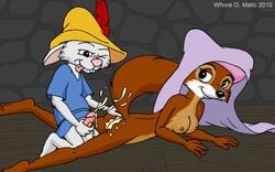 2010 anthro canine cub disney female fox fur furry maid_marian male mammal nipples rabbit robin_hood_(disney) skippy_(robin_hood) straight tagme whore_o._matic