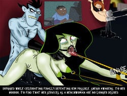 black_hair blue_skin bondage disney dr._drakken female femsub gag green_skin huge_insertion human kim_possible kimberly_ann_possible long_hair lunacee male maledom multiple_girls multiple_subs nipple_pull nipples nude open_mouth_gag orange_hair redhead ring_gag rolling_eyes sex shego straight text tongue_piercing tongue_pull torture wade_load