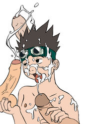 cum cum_in_mouth cum_on_face edi_shota gay goggles male male_only naruto oral penis sarutobi_konohamaru yaoi