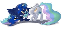 alicorn equine female friendship_is_magic incest my_little_pony princess_celestia_(mlp) princess_luna_(mlp) redintravenous sisters smooth_skin yuri