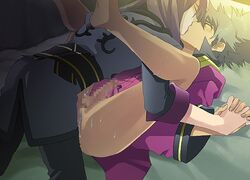 anal bed censored gay hand_holding kissing long_hair lying male multiple_boys on_back penis raven_(tov) sex tagme tales_of_(series) tales_of_vesperia yaoi yuri_lowell