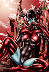 1girls abs big_breasts bleez blue_skin boots breasts clothed clothed_female dc dc_comics female gloves green_lantern_(series) head_wings joseph_toole leandro_oliveira mask pale_skin red_boots red_eyes red_gloves red_lantern red_lantern_corps red_lips sharp_fingernails solo_female thick_thighs thigh_high_boots thighhighs thighs tight_clothing wings