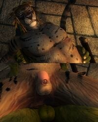 flaccid foreskin gay khajiit khajiit_male male male/male male_only multiple_males oblivion orc orc_male small_penis the_elder_scrolls yaoi