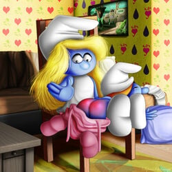 crying sassette smurfette spanking superschtroumpf tagme the_smurfs