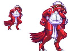 1girls animated armpits bare_shoulders big_breasts breasts casetermk color digimon digimon_tamers female female_only guilmon huge_breasts humanoid large_breasts low_res lowres milf pixel_art solo solo_female standing transparent_background voluptuous yoshie_matsuki