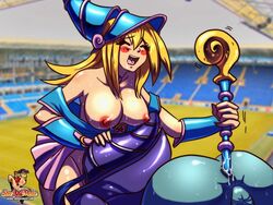 1boy 1futa dark_magician dark_magician_girl dickgirl fellatio futa_on_male futanari hand_on_head intersex male sheanimale yu-gi-oh!