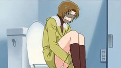 1girls bathroom detective_conan female glasses human jodie_starling tagme