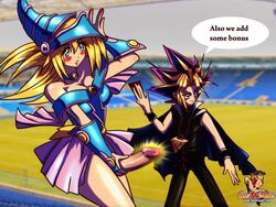 1boy 1futa dark_magician_girl futa_on_male futanari intersex sheanimale yami_yugi yu-gi-oh!