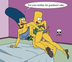 afraid ass bart_simpson clothes color female human incest indoors male marge_simpson nude penis rape scared side_view sitting straight tagme tears the_fear the_simpsons