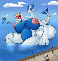 chubby cloud female_anthro flustered giantess gyarados huge_breasts large_areolae lugia me_gusta painting pokemon pokemon_(species) rage_comics sea wet whiscash yaita