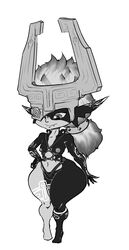 breasts clothed clothing dracounreformed dracreloaded female greyscale hair imp imp_midna midna monochrome nintendo nipples pussy shortstack skimpy solo standing the_legend_of_zelda thick_thighs twilight_princess video_games wide_hips