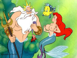 ariel disney helix king_triton male mermaid nipples tagme text the_little_mermaid