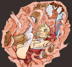 1boy alternate_color blonde_hair blush boy_rape fairy fleshy_tentacle hat like_like link link_(ocarina_of_time) male male_only male_rape_victim monster monster_on_male navi nintendo nipples ocarina_of_time piercing pointy_ears rape restrained solo solo_male tears tentacle tentacle_on_male the_legend_of_zelda torn_clothes undressing vore wince